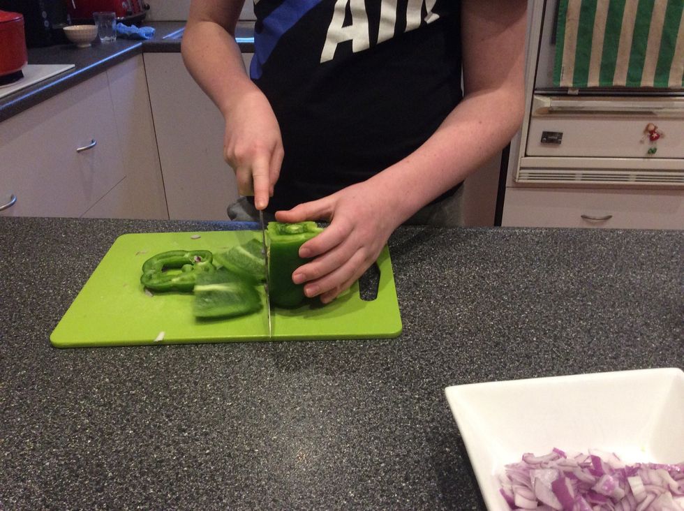 Remove the sides of the capsicum.