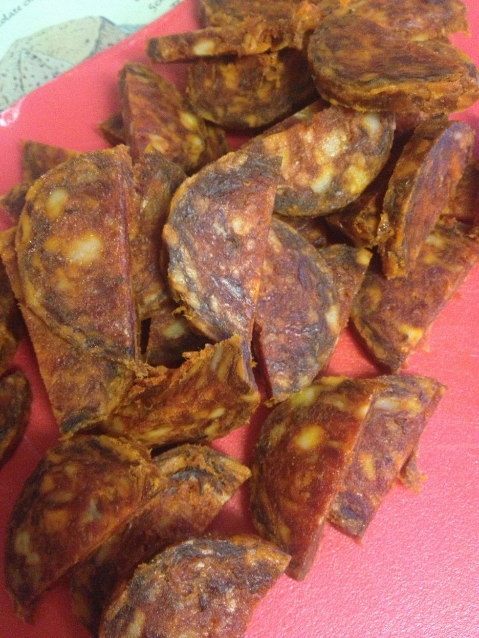 Remove the skin and cut them in half.