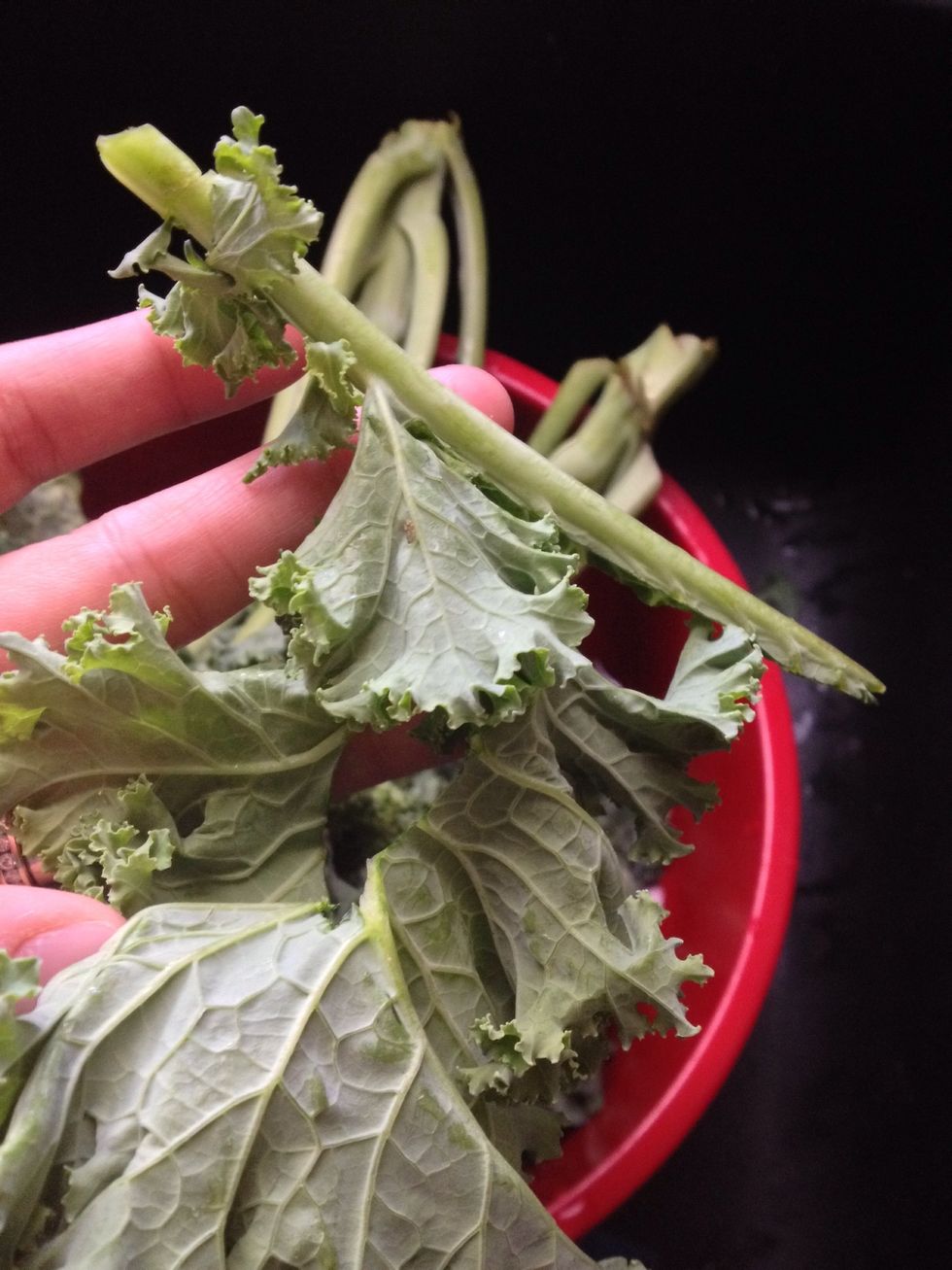 Remove the stem.  I used scissors to cut the stem.  It's easy and will give you a clean cut