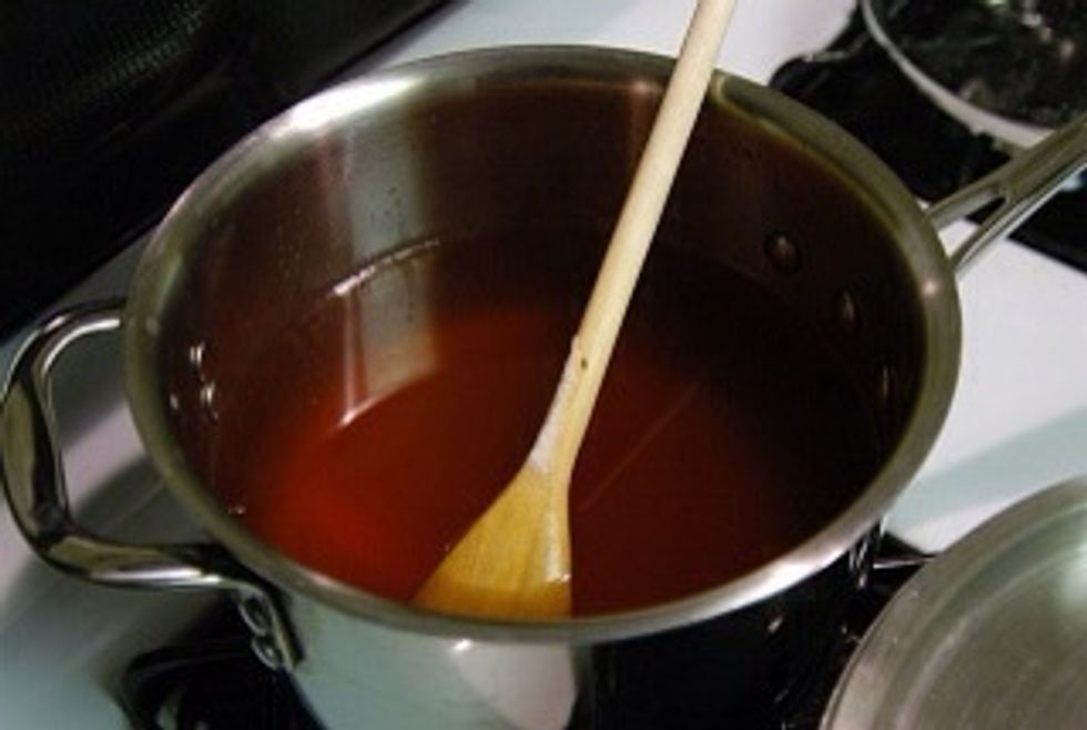 remove the tea bags and add the sugar and lemon juice. Stir until the sugar completely dissolves.