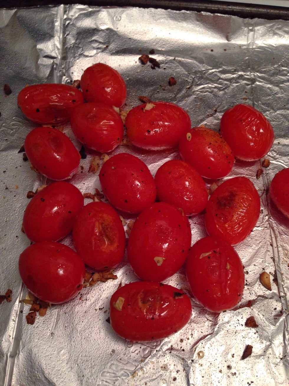 Remove the tomatoes from the oven.