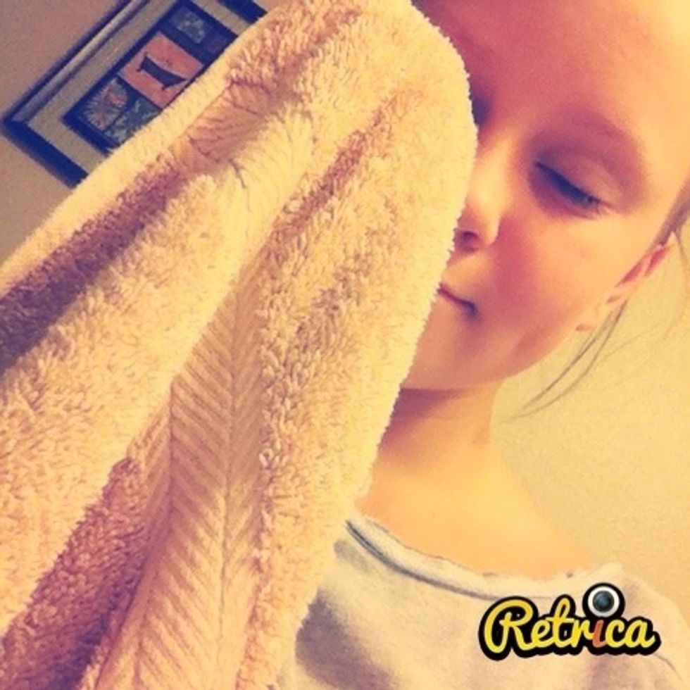 Remove with a towel.