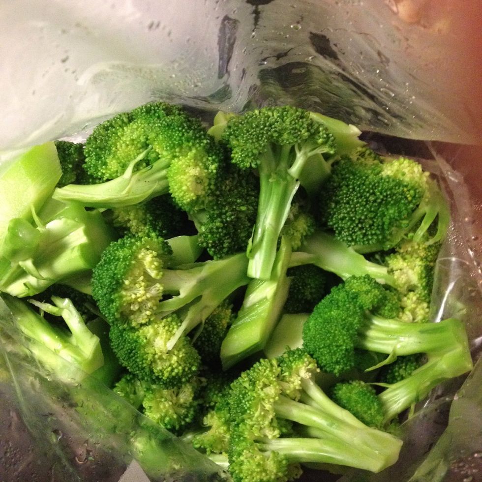 Remove your broccoli from the microwave and set aside