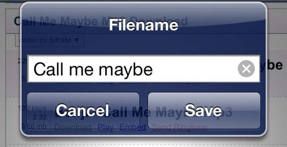 Rename the song and click save.