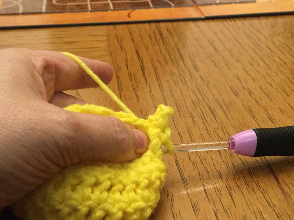 Repeat 5 times for a total of 6 slip stitches.