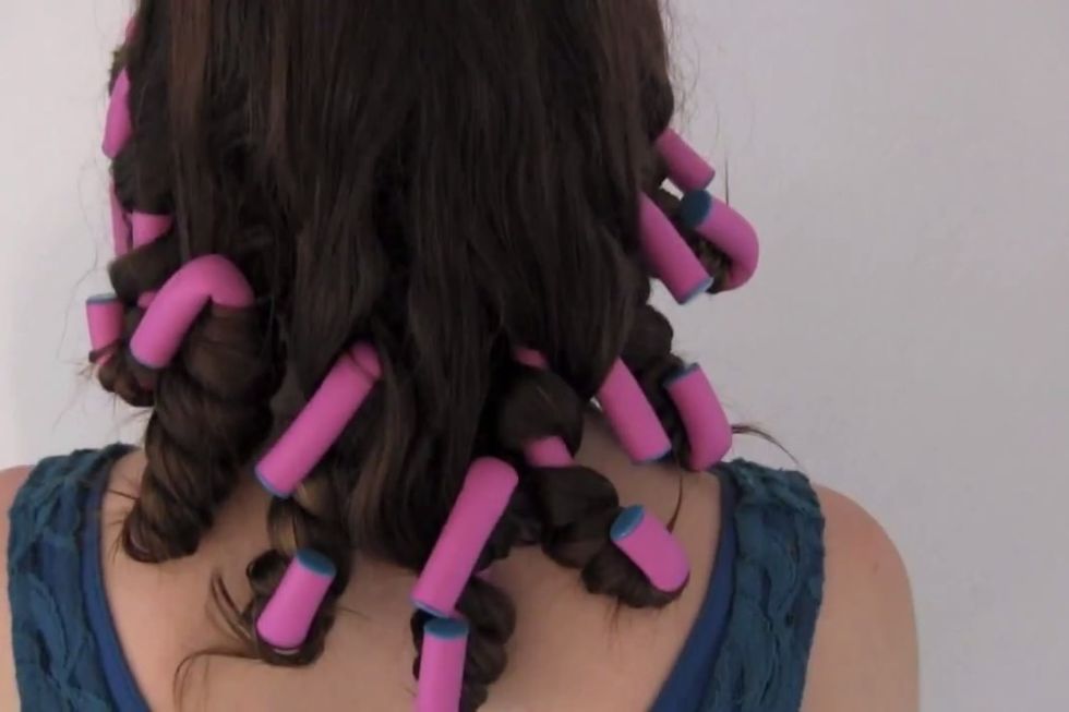 Repeat all the way around the head and wait atleast 1 hour. If you have extremely fine hair 1 hour should be fine. I have medium hair and I waited about 2 hours. You can also sleep on the curls.