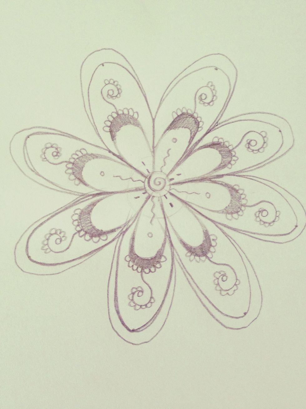 Repeat for all of the second layer of petals.