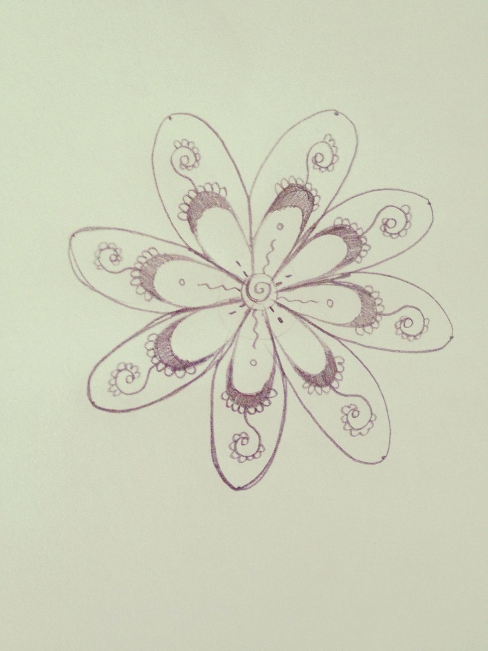 Repeat for all petals.