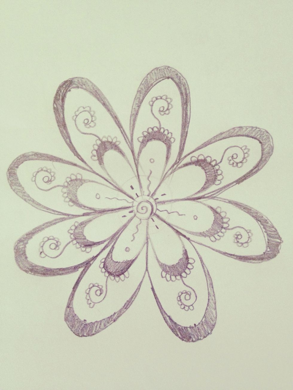 Repeat for all second layer petals.