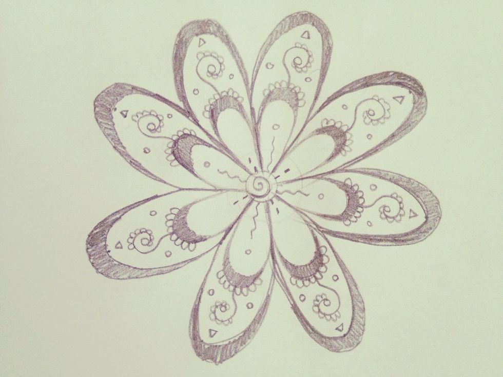 Repeat for all the petals.