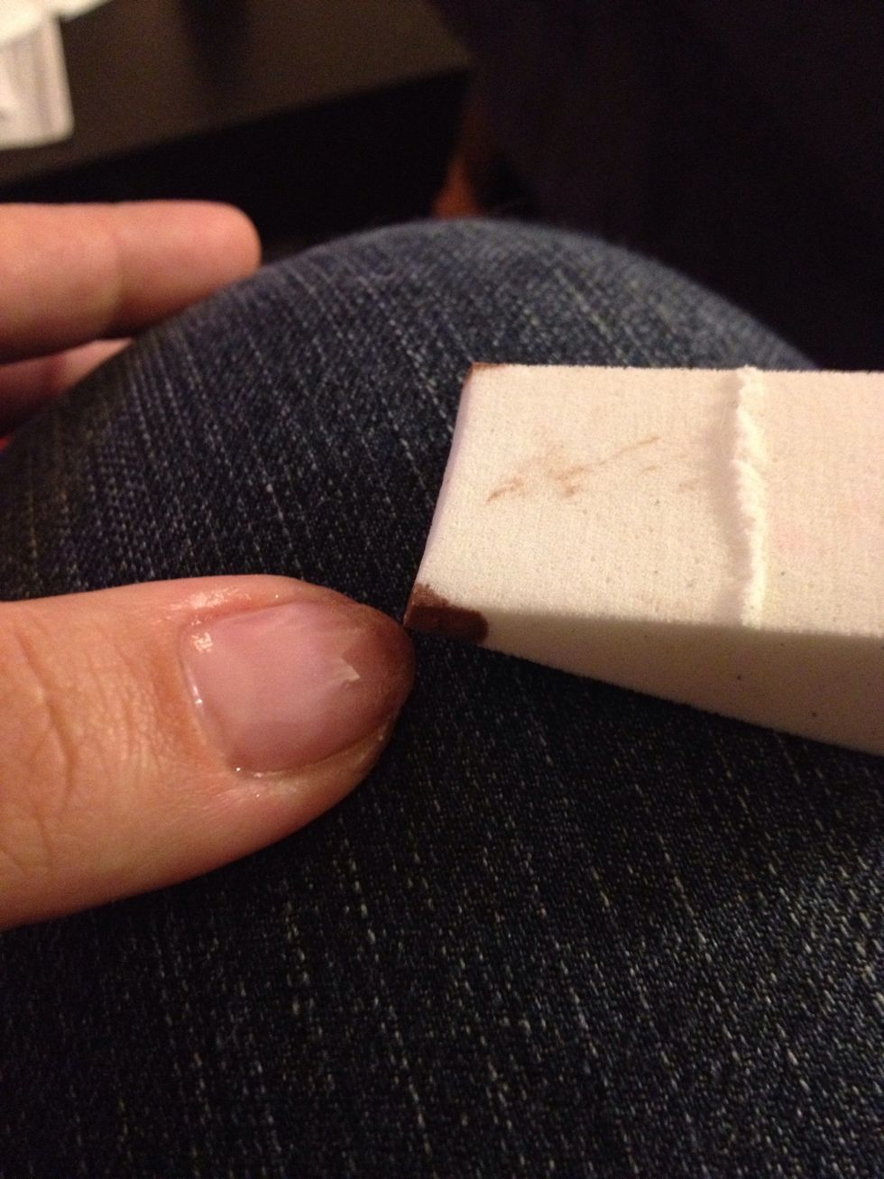 Repeat gold sponge fade again. The great thing is the gold is forgiving. If its not perfect you can't tell because the polish is light and blends well.