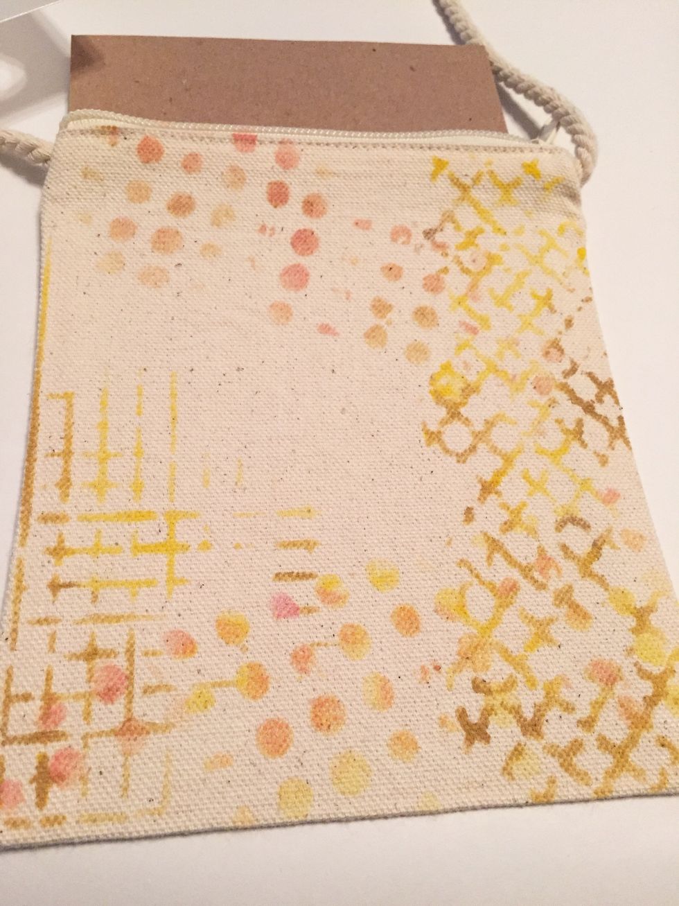 repeat inking at top of bag as well.