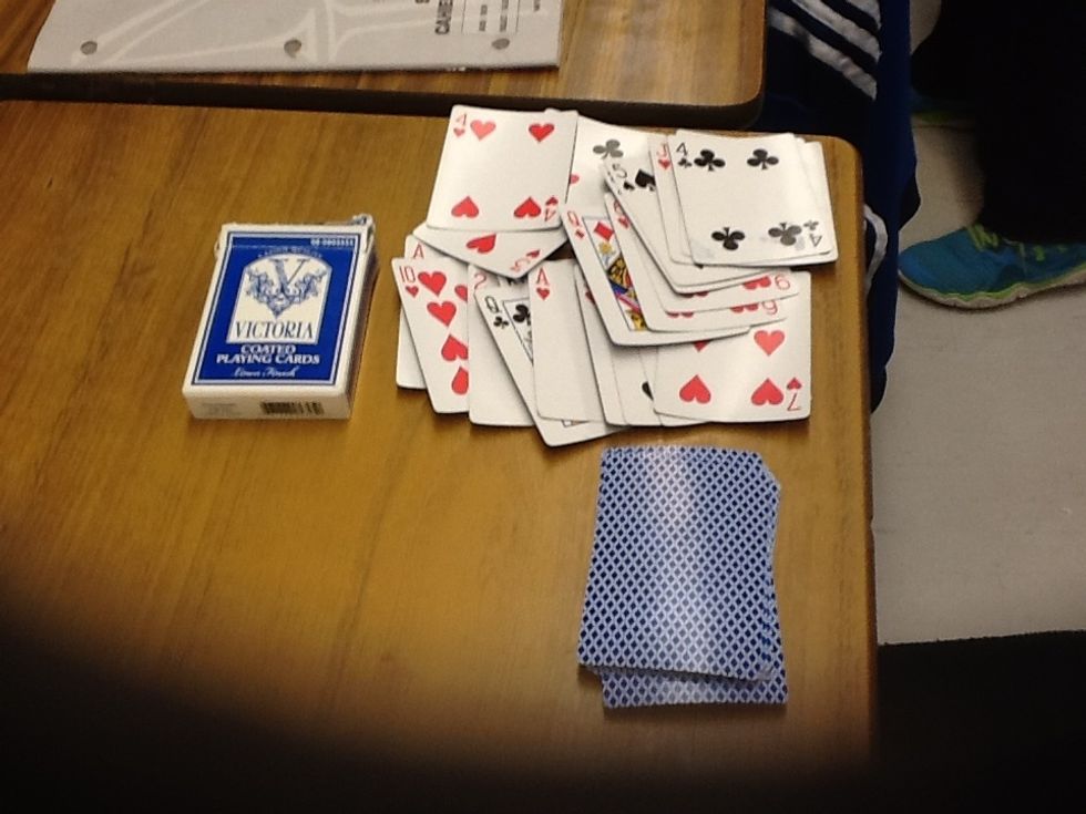Repeat last step until one player has all cards