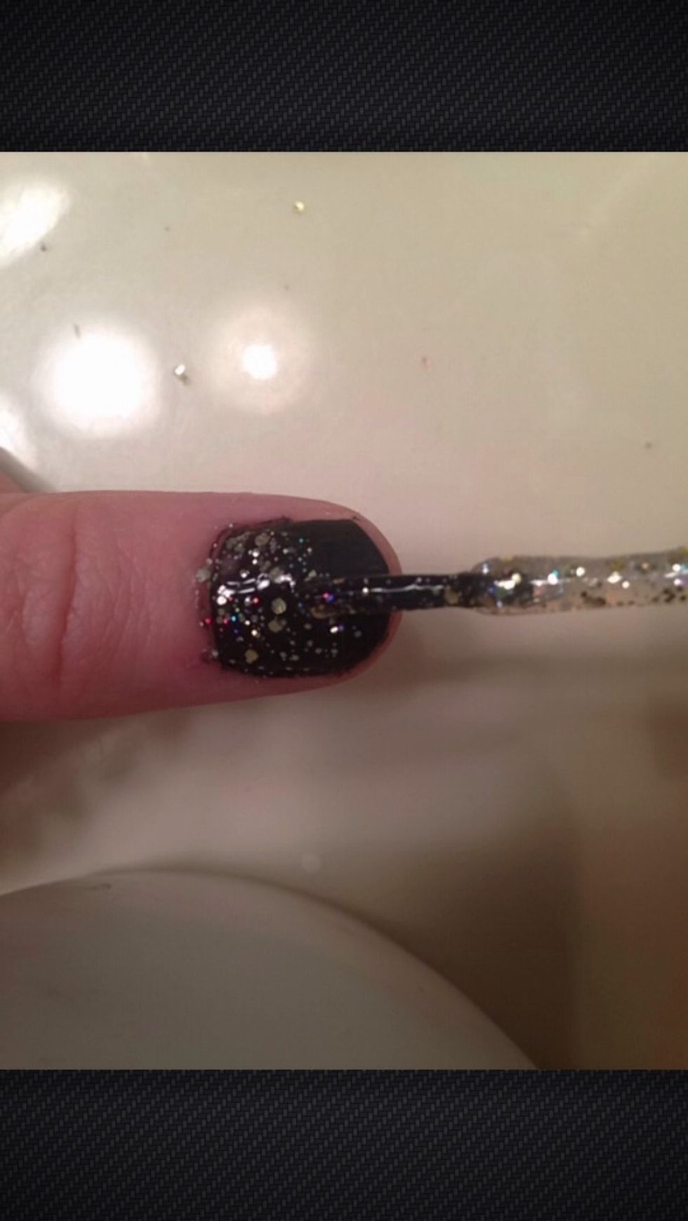 Repeat previous step, but this time only go half way up nail.