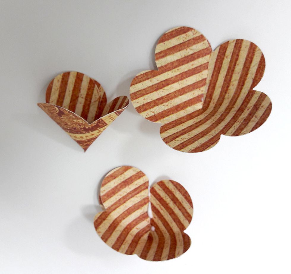 Repeat process with two other flowers.