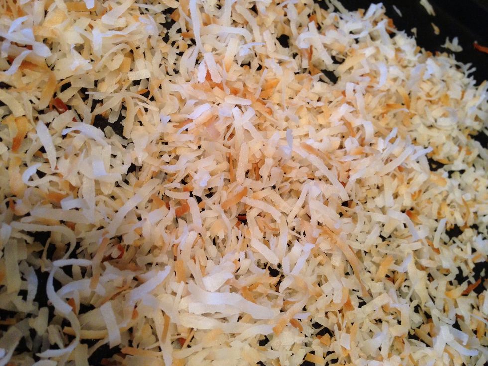 Repeat step 10 until coconut looks like the toasted coconut above.