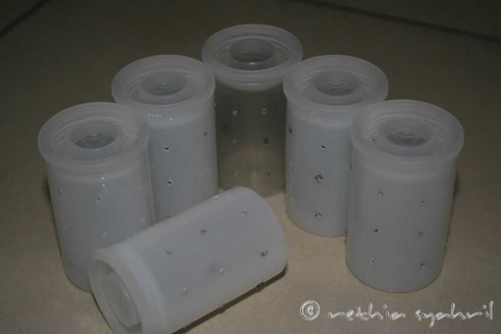 Repeat step 2 and 3 until there's enough holes in canister.