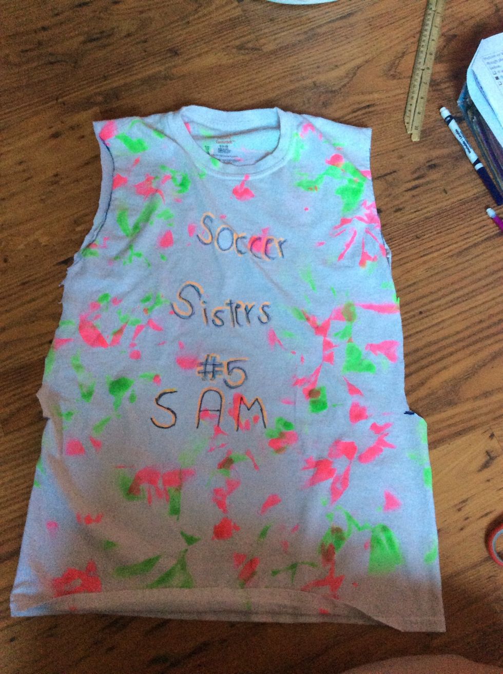 Repeat step 3 on right side of shirt