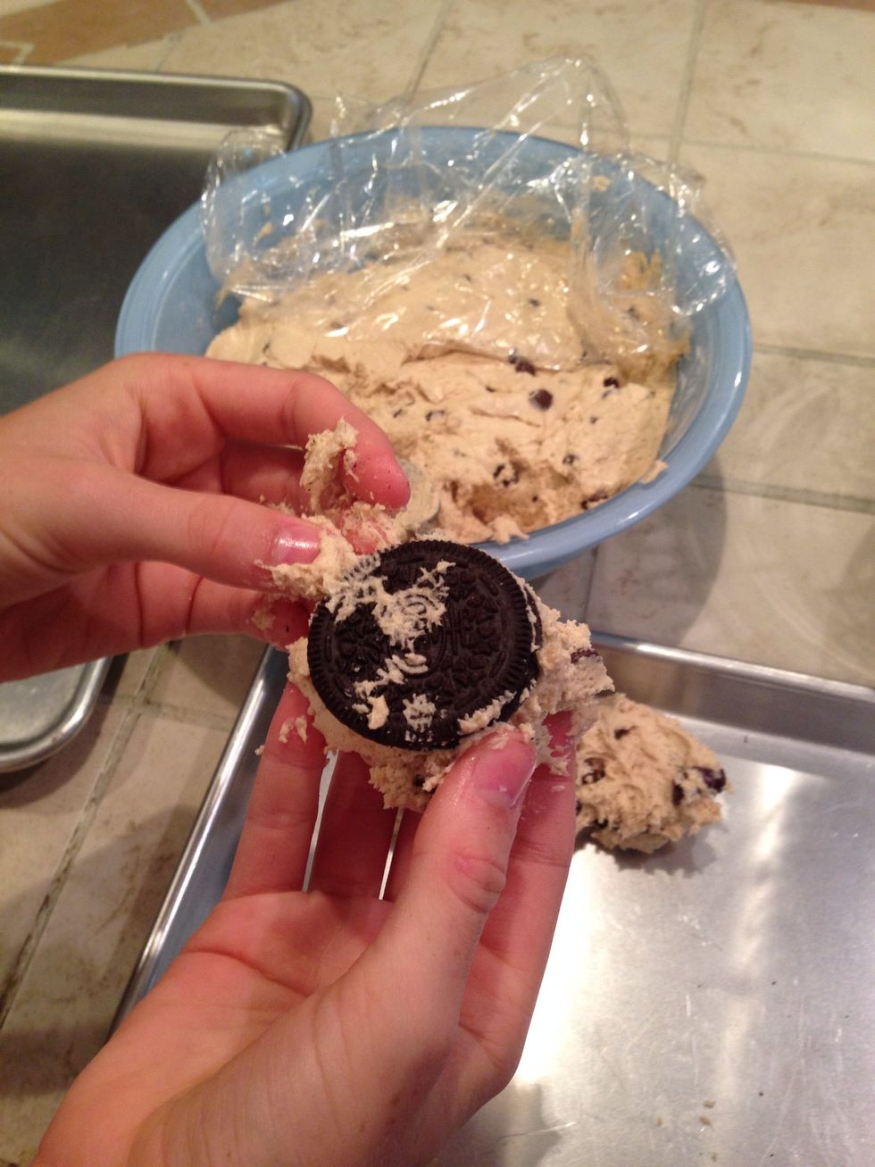 Repeat step 4 until cookie sheet is filled