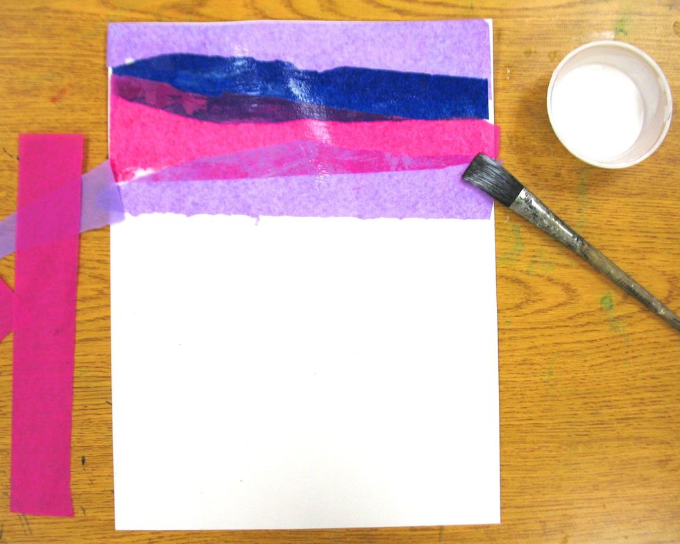 Repeat step 6 using your first color of tissue paper.
