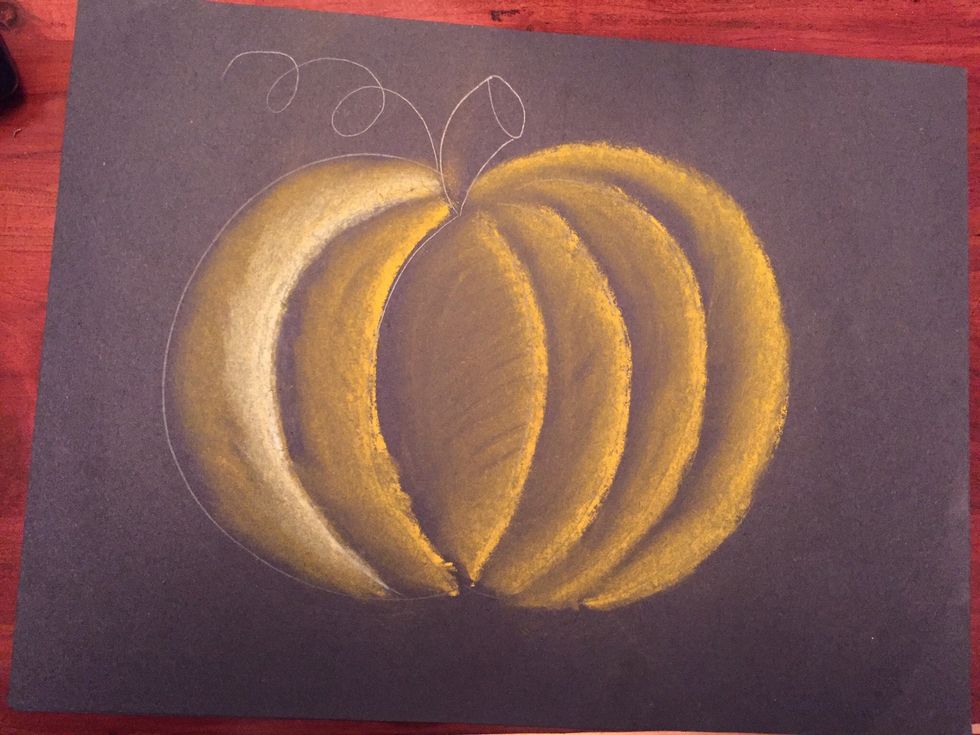 Repeat steps 13 and 14 to complete your pumpkins orange layer.