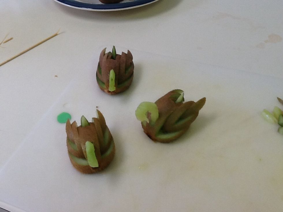 Repeat steps 14 through 22 for the other kiwis. You can use as many or as few kiwis as you want. I used 3.