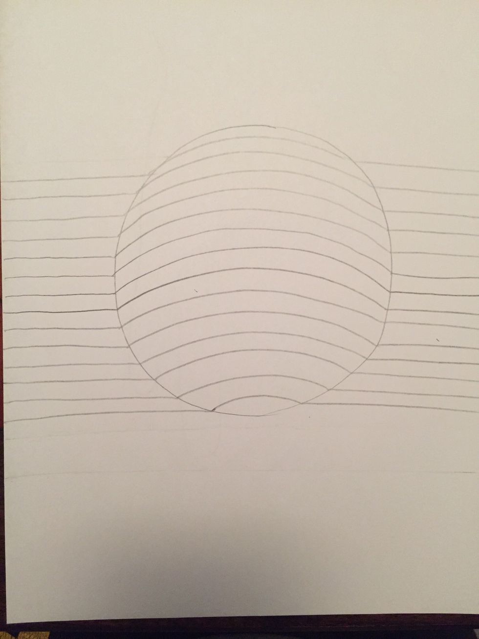 Repeat steps 2-4 on the bottom half of your circle.