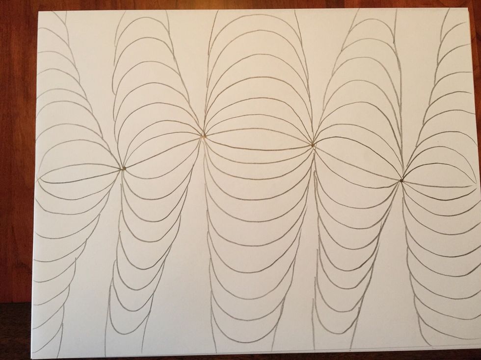 Repeat steps 3-7 for all remaining dots. Even go off the edges of you paper as shown.