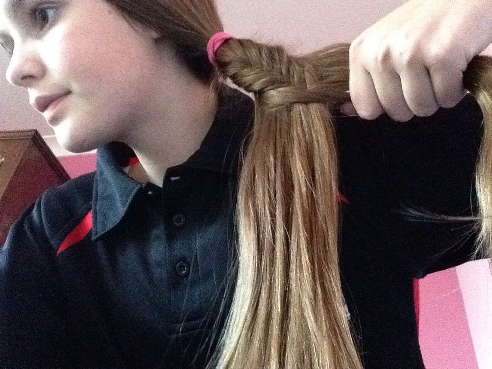 Repeat steps three and four till you get to the end of the hair.