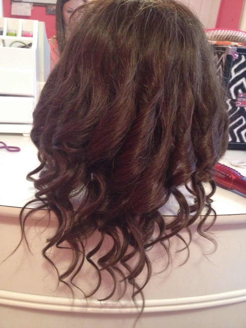 Repeat the curling process on this section of hair until every strand is curled.