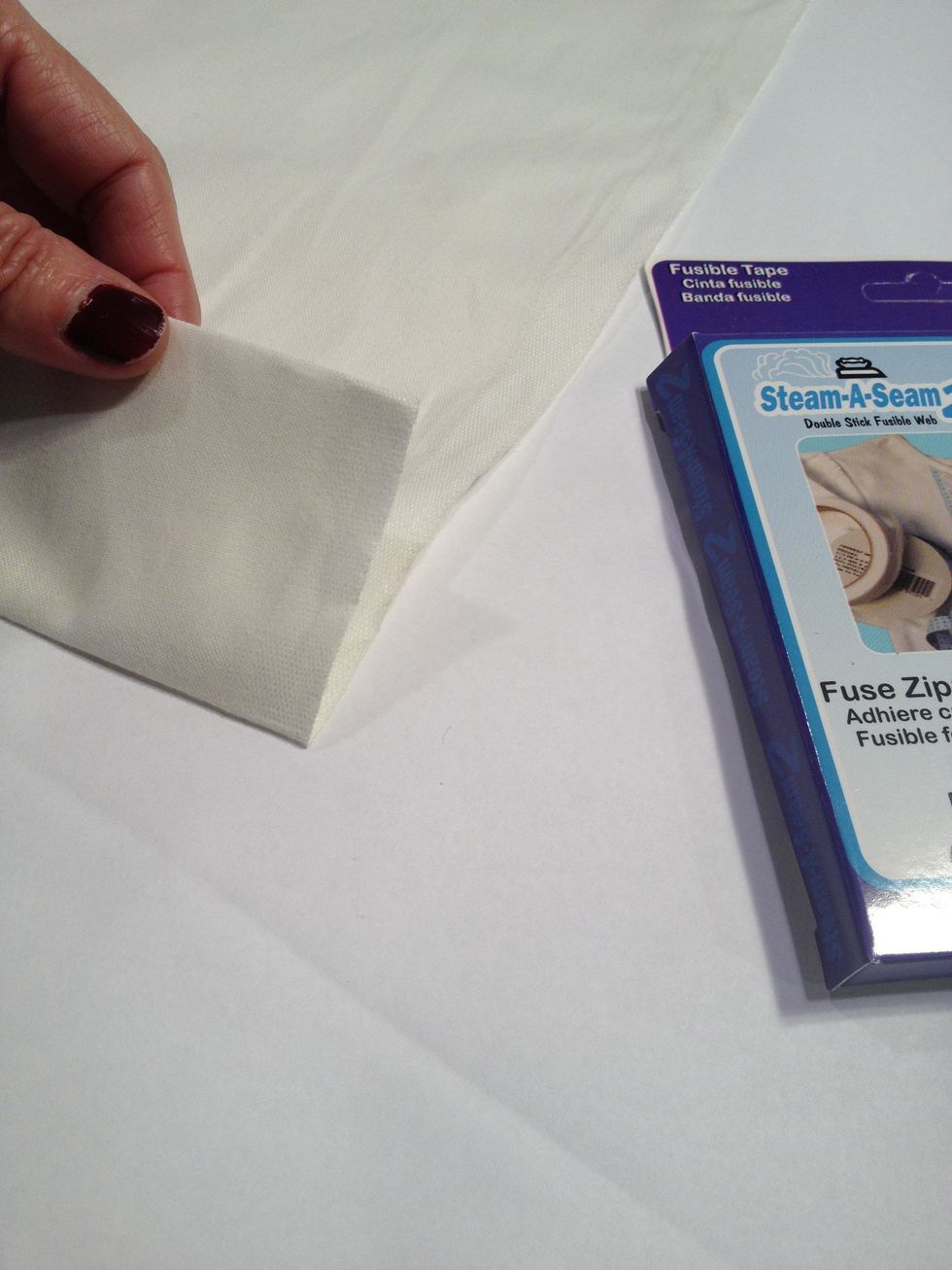 Repeat the previous steps for the lining except fold up a double 2" hem instead of a double 3" hem.