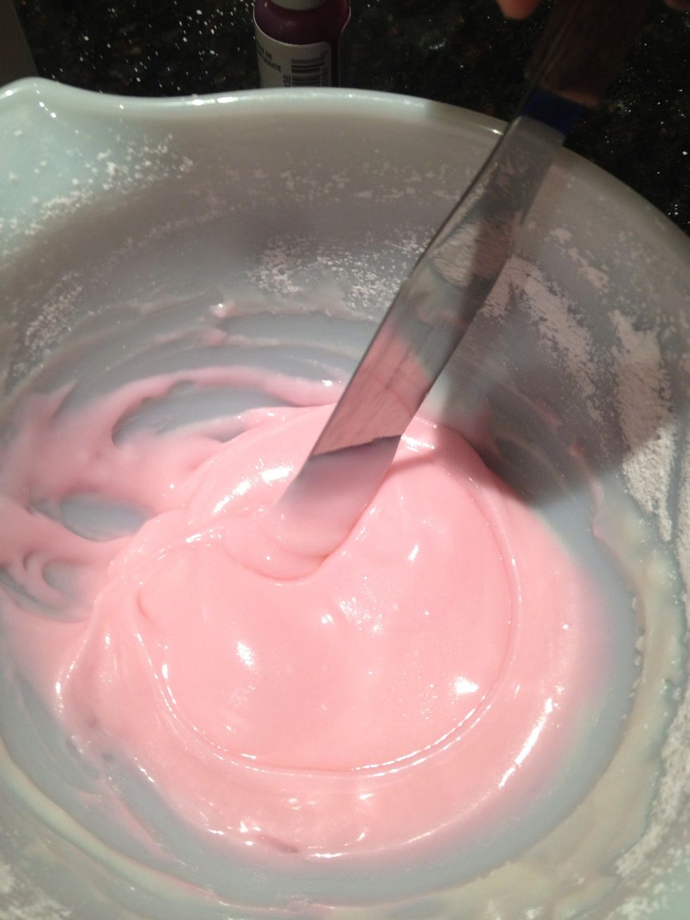 Repeat the process with pink food die