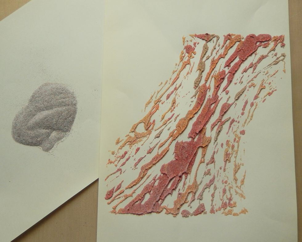 Repeat the process with the embossing paste remaining on the copy paper.