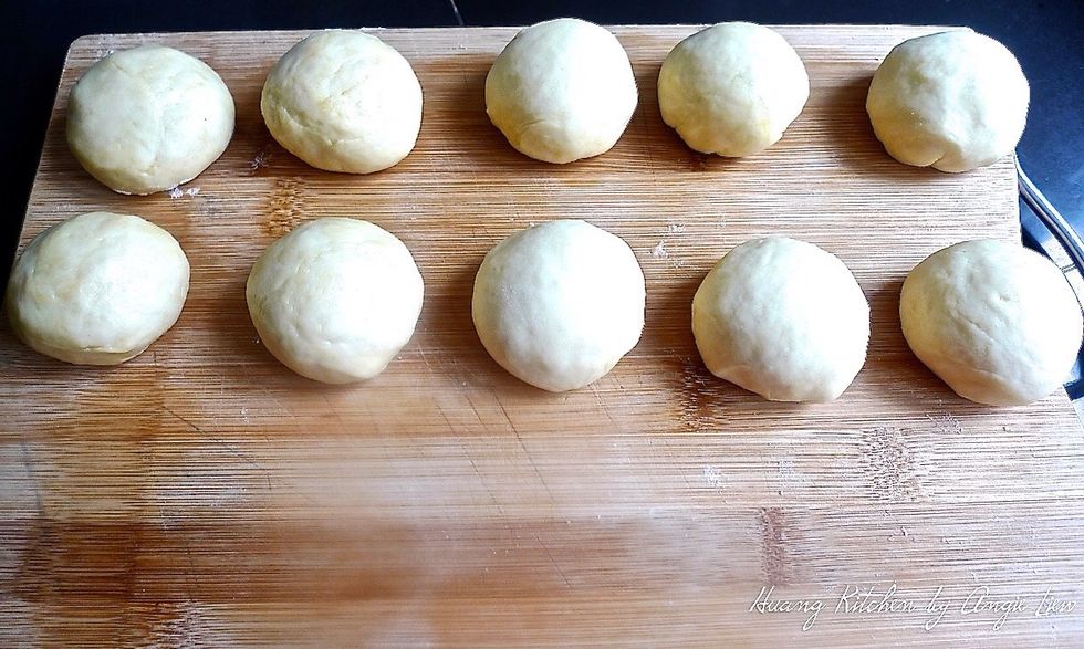 Repeat the same for the rest of the WATER and OIL dough. You should have 10 round balls.