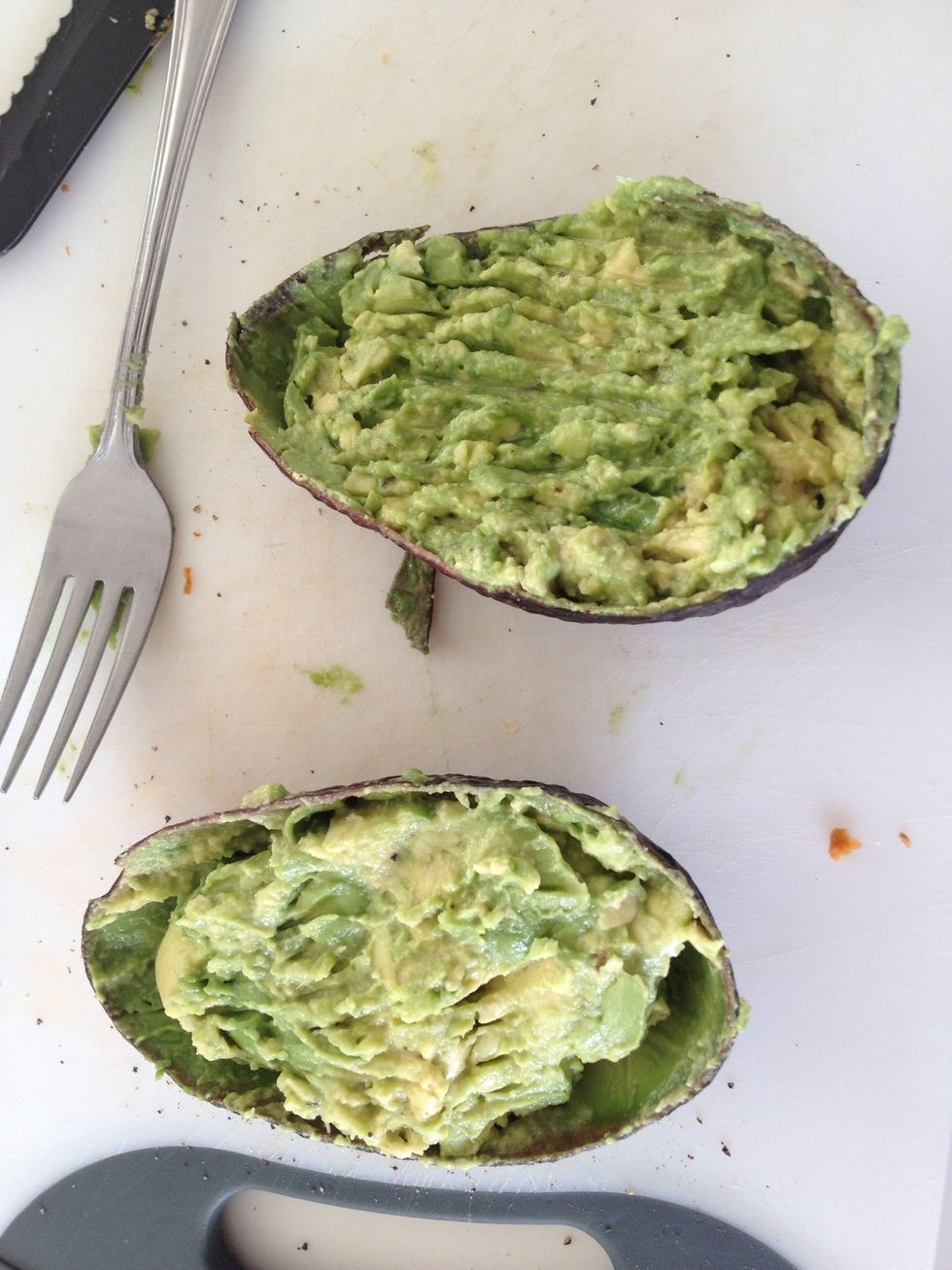 Repeat the same process for the other side of the avocado.