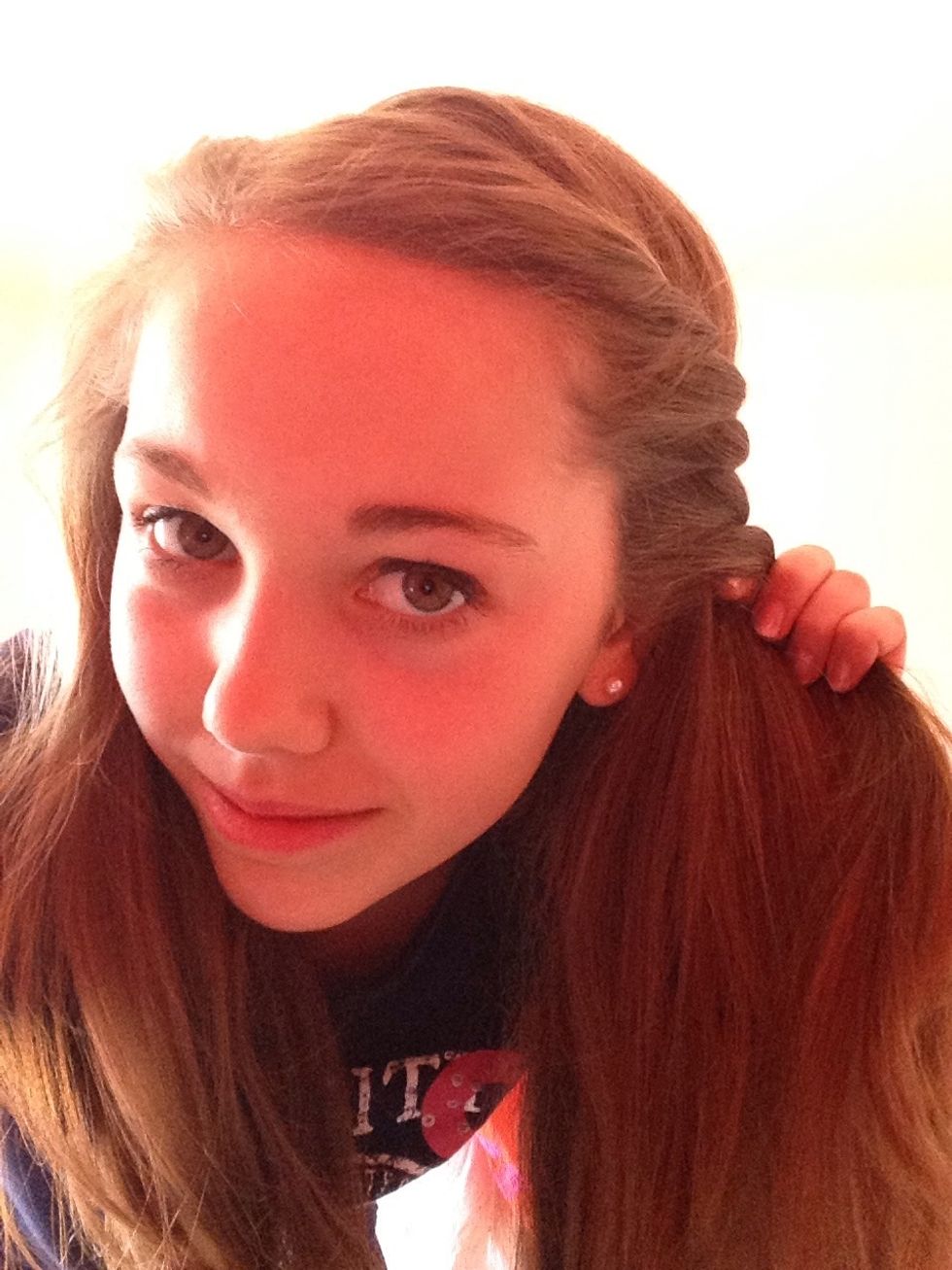 Repeat the steps untill you're just above your ear