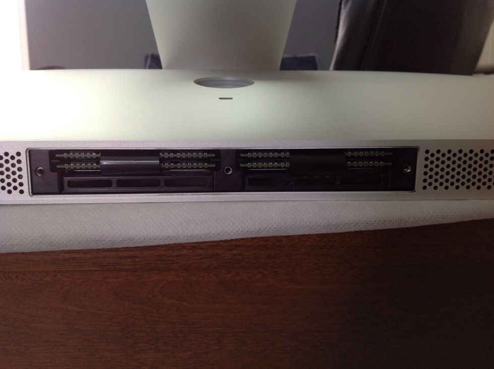 Repeat these steps for other two cards on right. This pic shows all four new cards in place and black strips tucked back in.