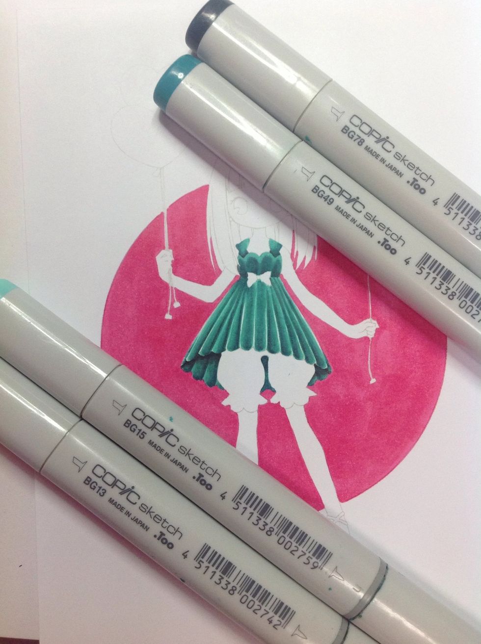 Repeat these steps on the remainder of the dress.