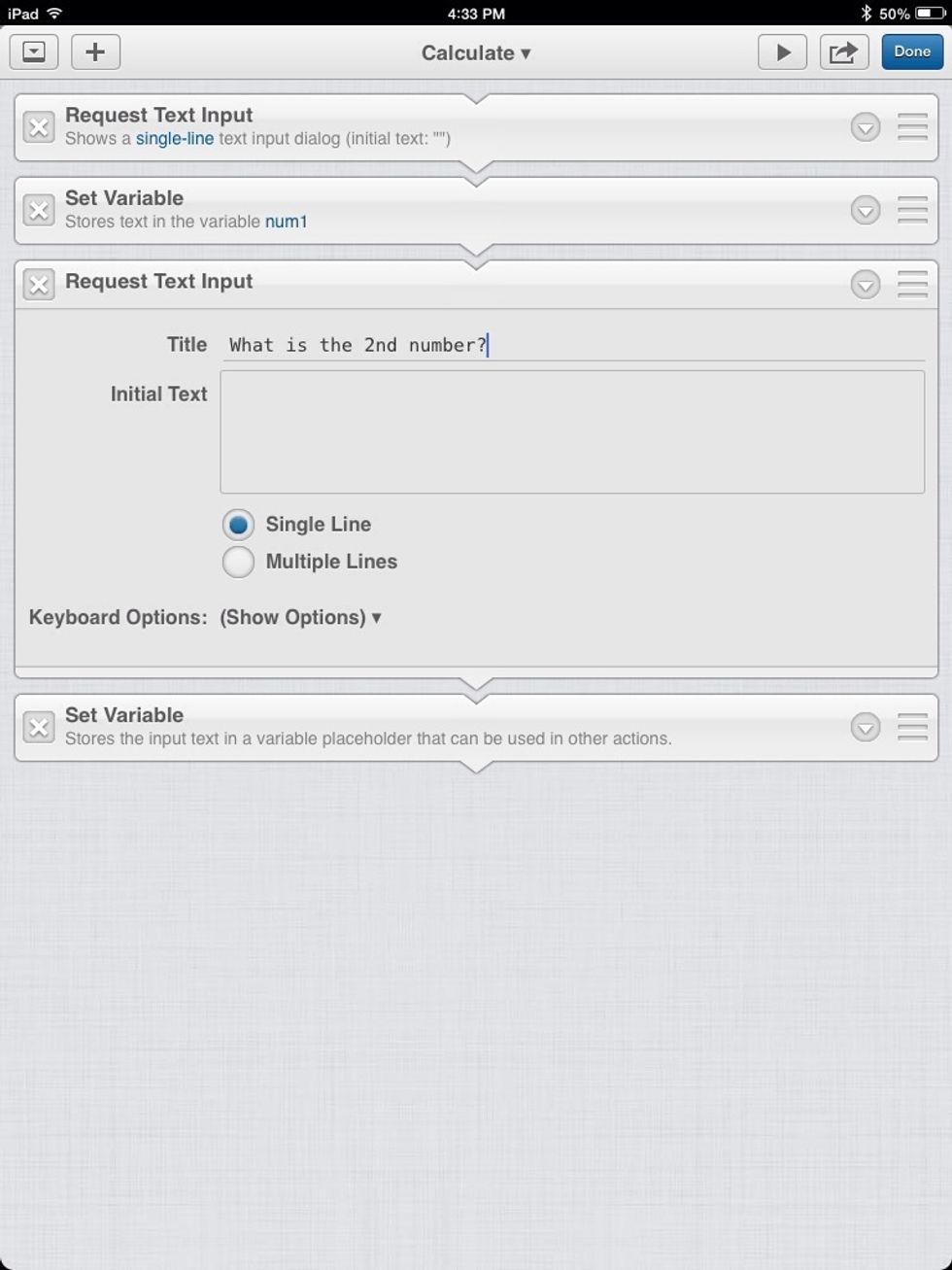 Repeat this for another number/variable