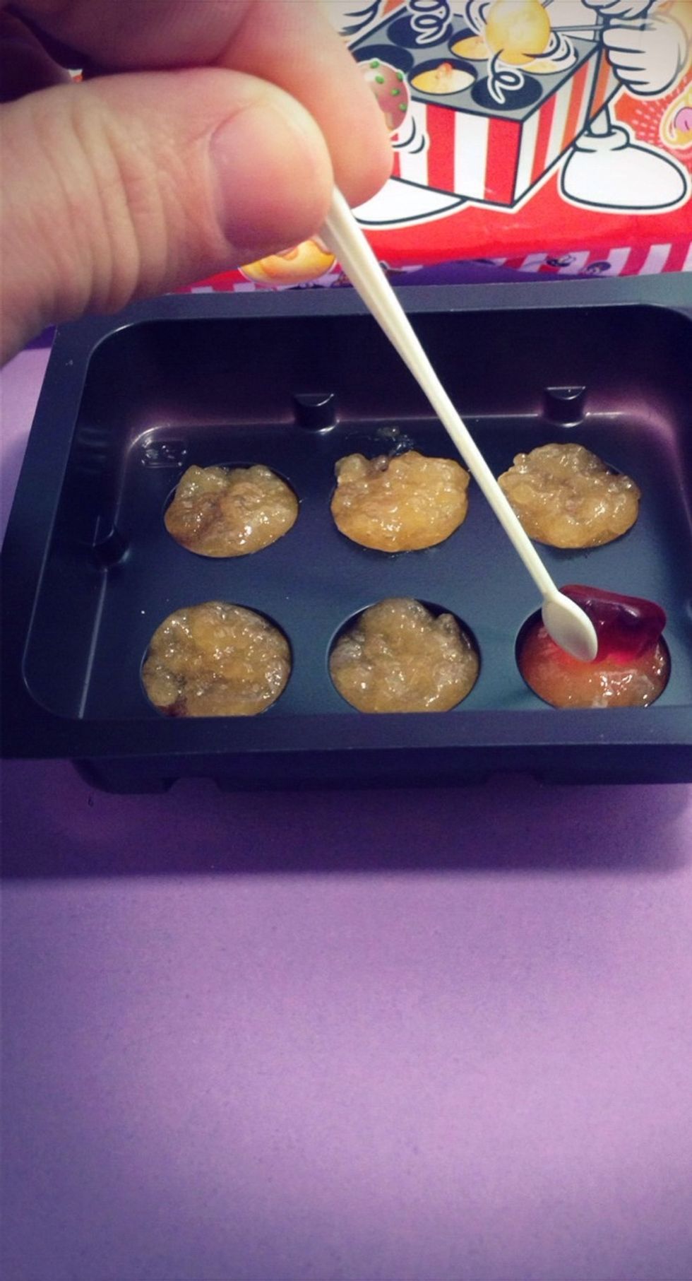 Repeat this until all Gummies are inserted into the Octopus Balls