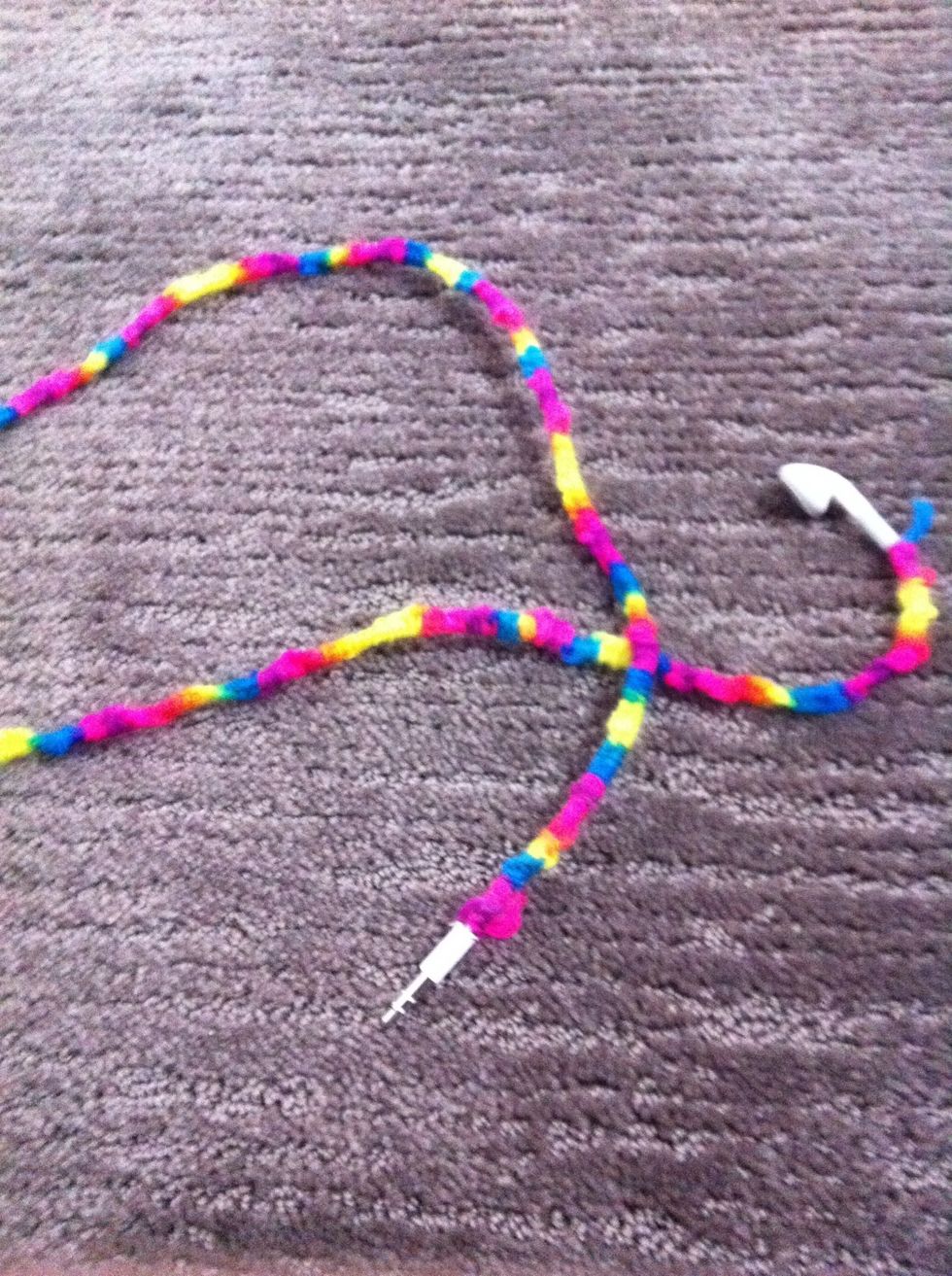 Repeat until all cords are done. Tie on more thread if u have to.