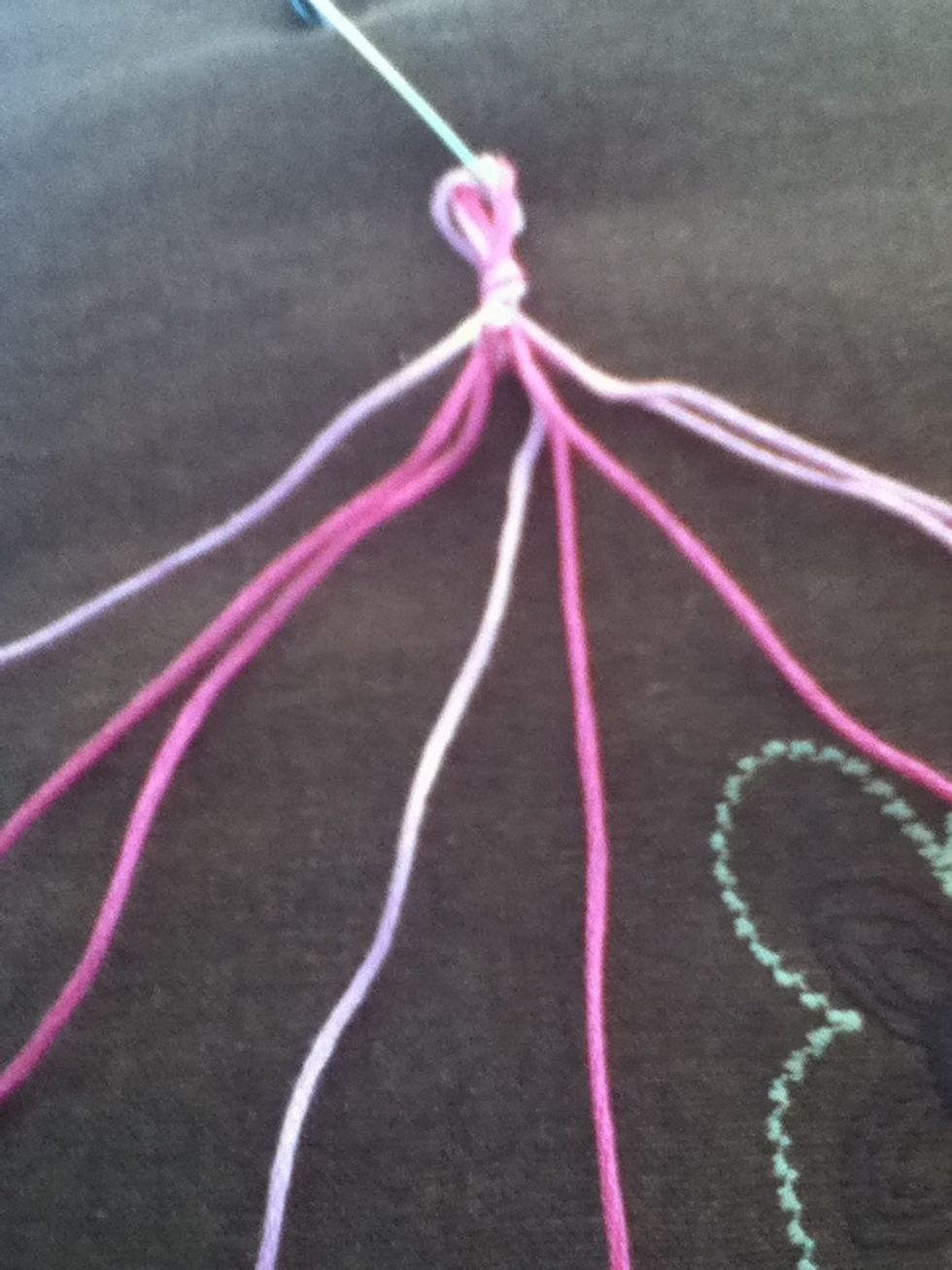 Repeat until your starting strand reaches the center.