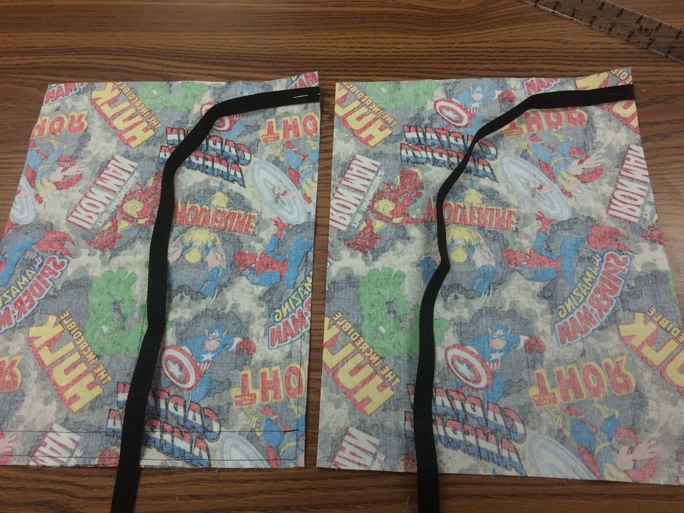 Repeat with second strap - Do the same to the other piece