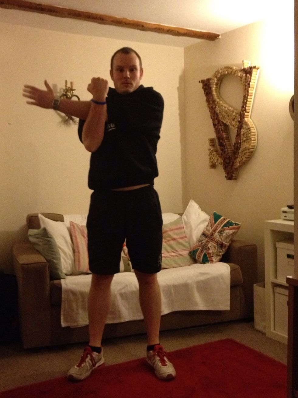 Repeat with your other arm twisting as you do so