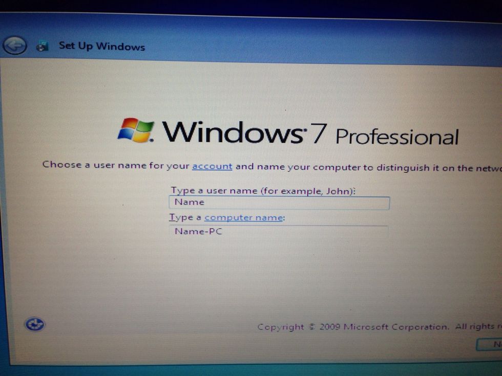 Replace name with a name. The second field will prepopulate.