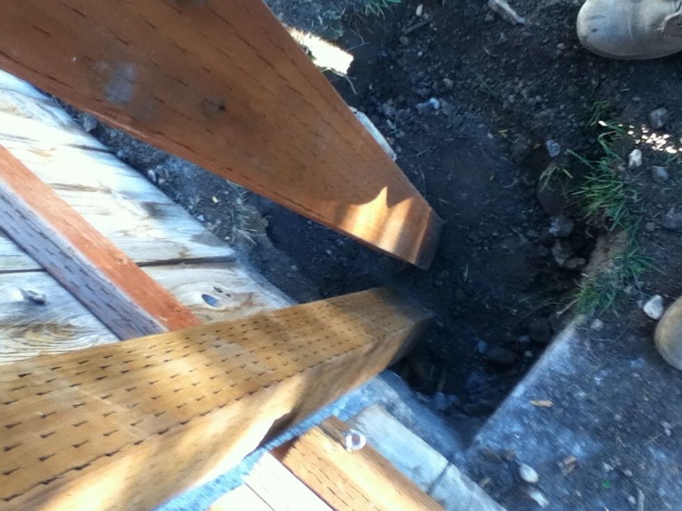 Replace some dirt and compact. I used the old post to compact.