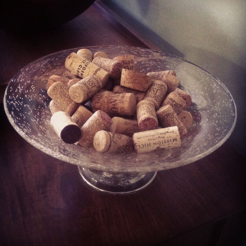 Repurposing wine corks is easy! First step is slicing the wine corks into thinner rounds. Approximately into 3/4 inch pieces.