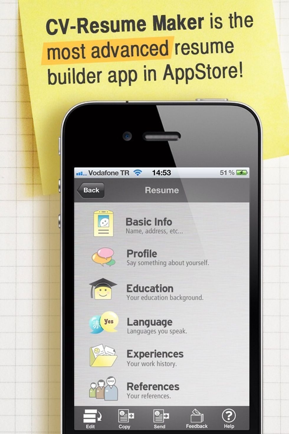 Resume/CV Mobile is the best resume preparing application in the App Store. It lets you have polished PDF resumes in minutes on the go! Works on iPhone, iPad and iPod.