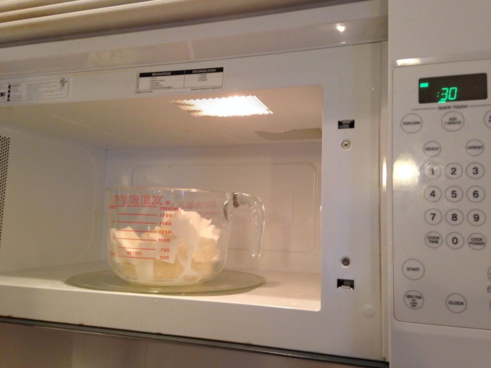 Return it to the microwave for 30 second increments until the soap is completely melted. Stir between every increment.