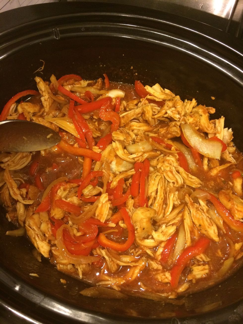 Return the chicken to the sauce and stir really well to incorporate.